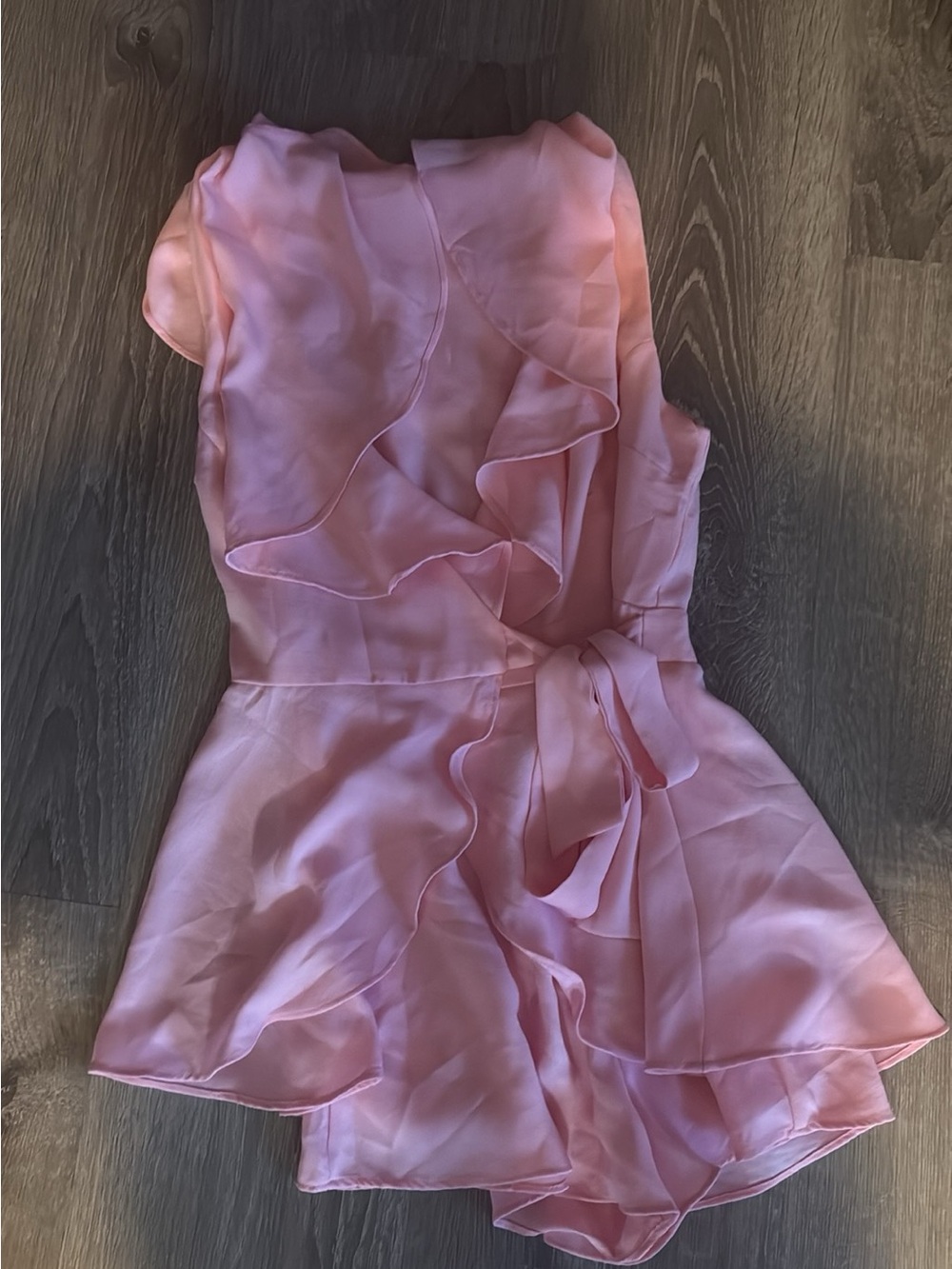 Pink Lily Pink Ruffle Wrap Romper